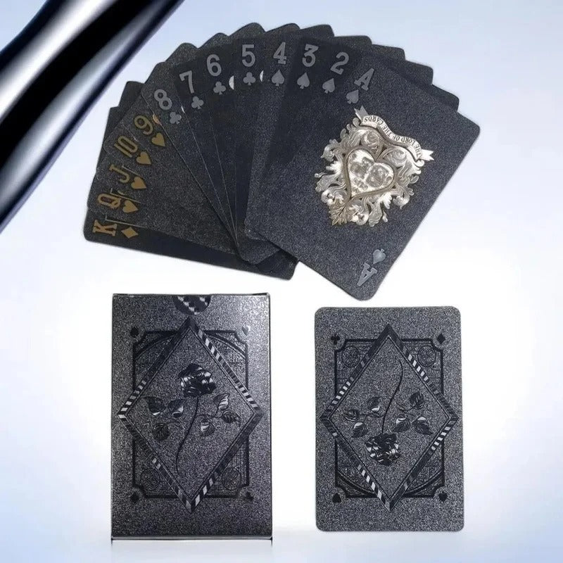 Rose Black Playing Cards